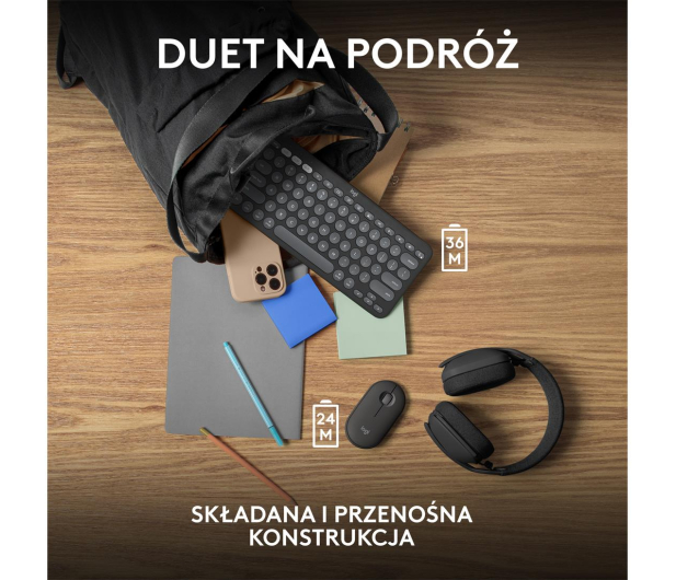 LOGITECH Zestaw klawiatura i mysz Pebble Combo for Mac Tonal Graphite 920-012244 Grafitowy - 1172745 - zdjęcie 14